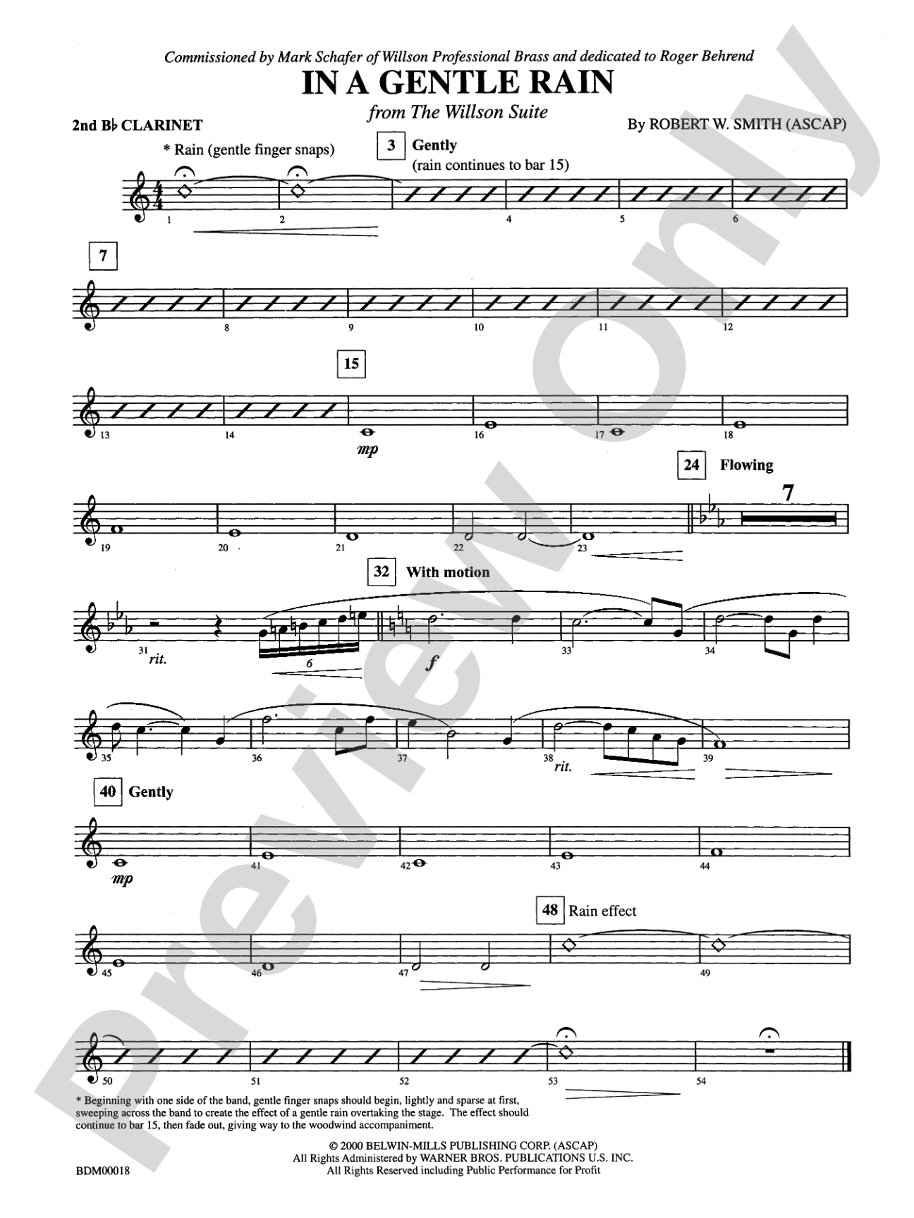 In a Gentle Rain: 2nd B-flat Clarinet