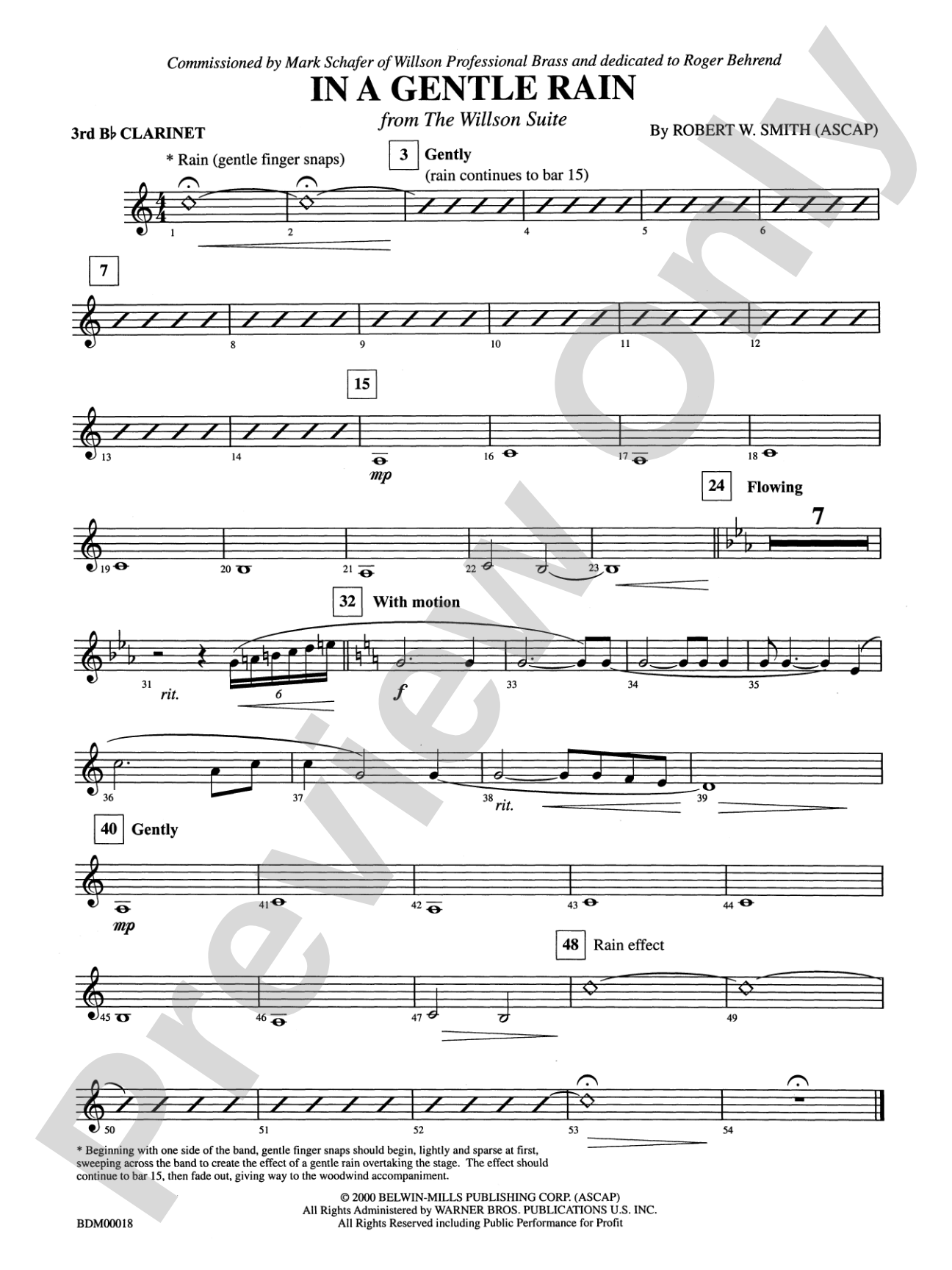 In a Gentle Rain: 3rd B-flat Clarinet