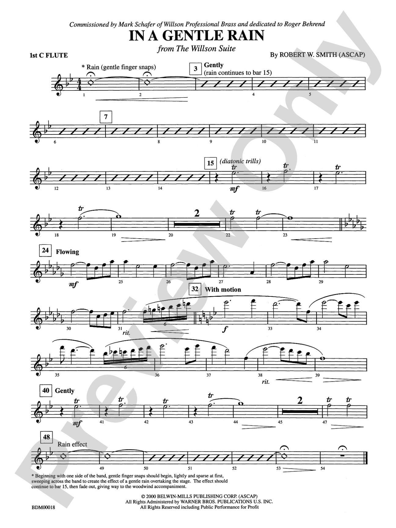 In a Gentle Rain: Flute
