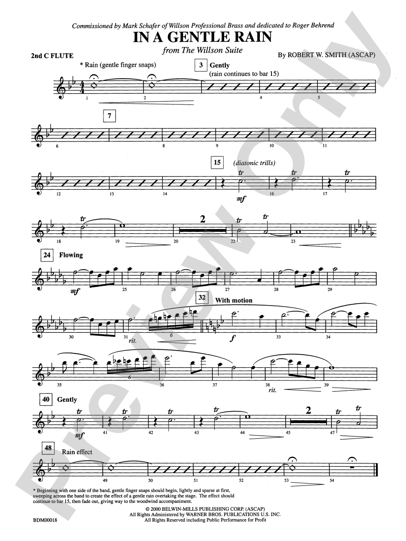 In a Gentle Rain: 2nd Flute