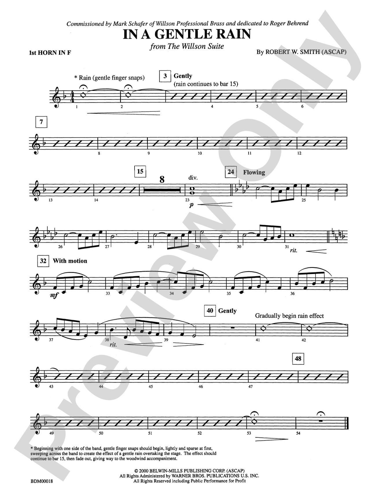 In a Gentle Rain: 1st F Horn