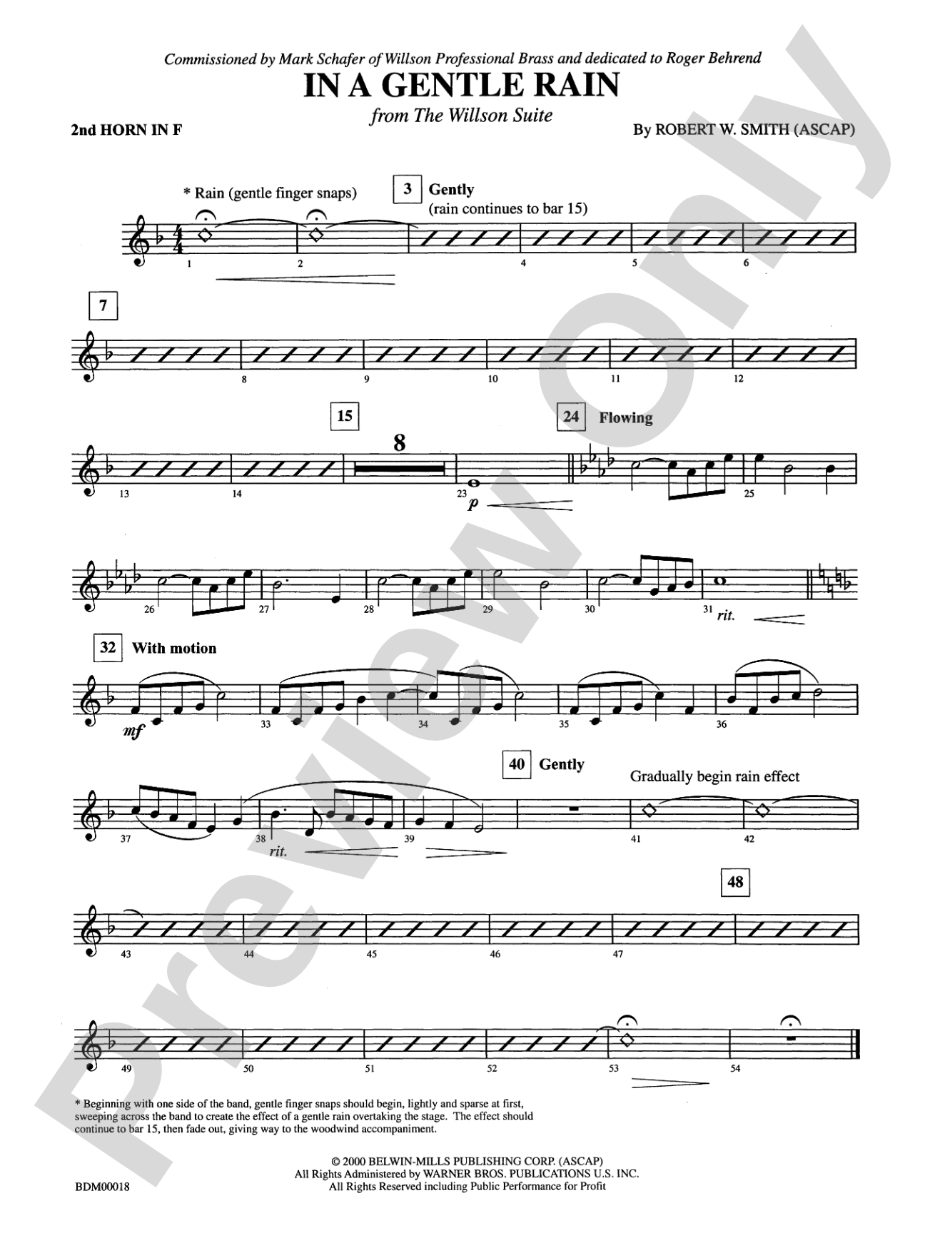 In a Gentle Rain: 2nd F Horn