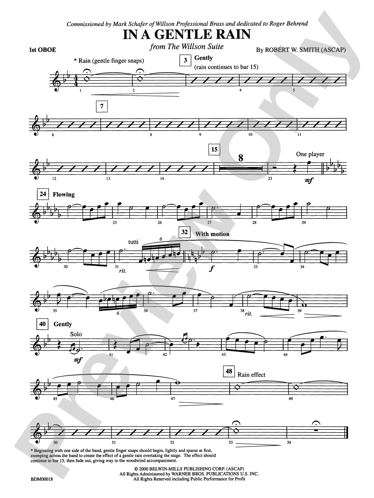 In a Gentle Rain: Oboe