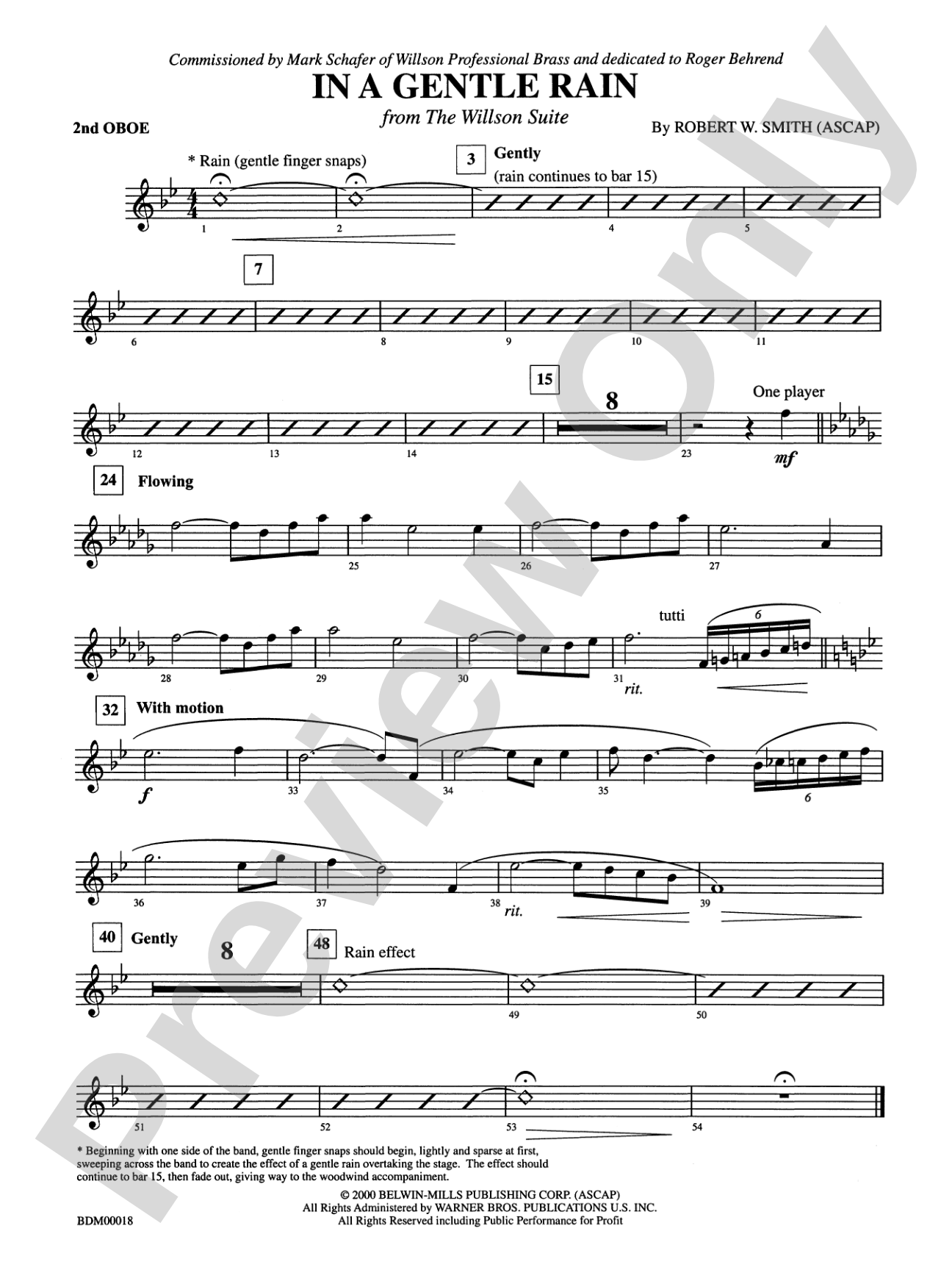 In a Gentle Rain: 2nd Oboe