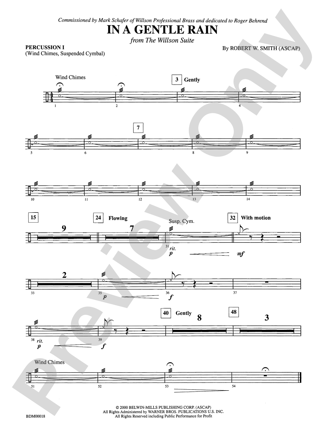 In a Gentle Rain: 1st Percussion