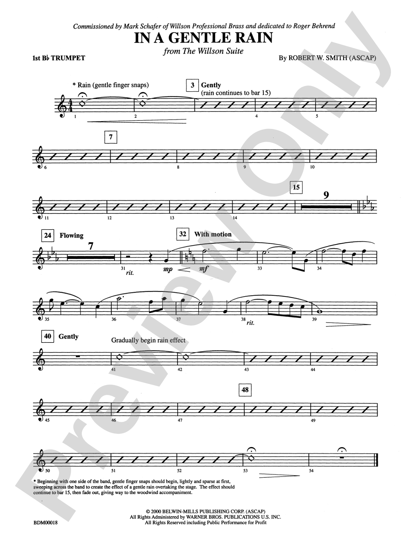 In a Gentle Rain: 1st B-flat Trumpet