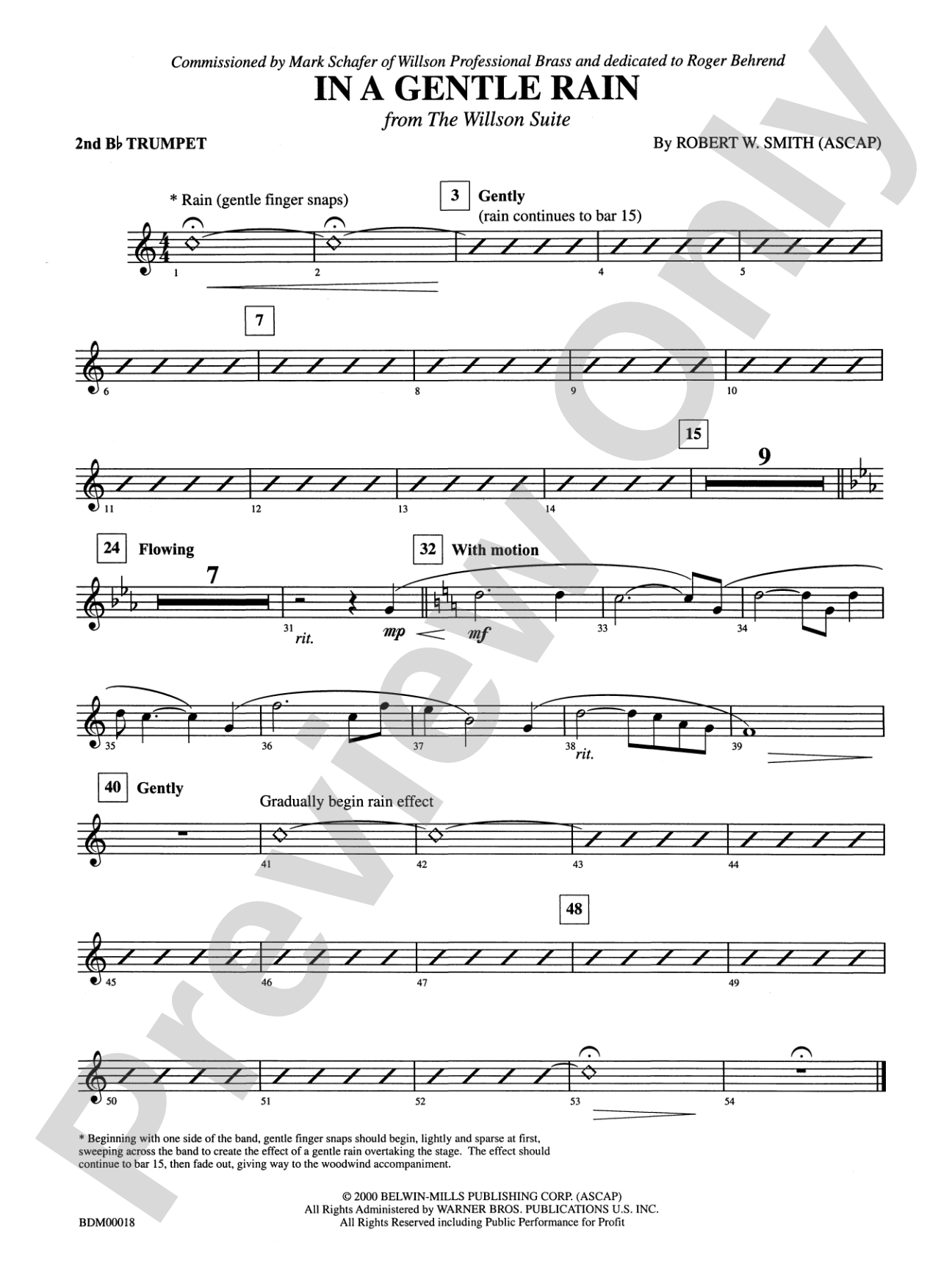 In a Gentle Rain: 2nd B-flat Trumpet
