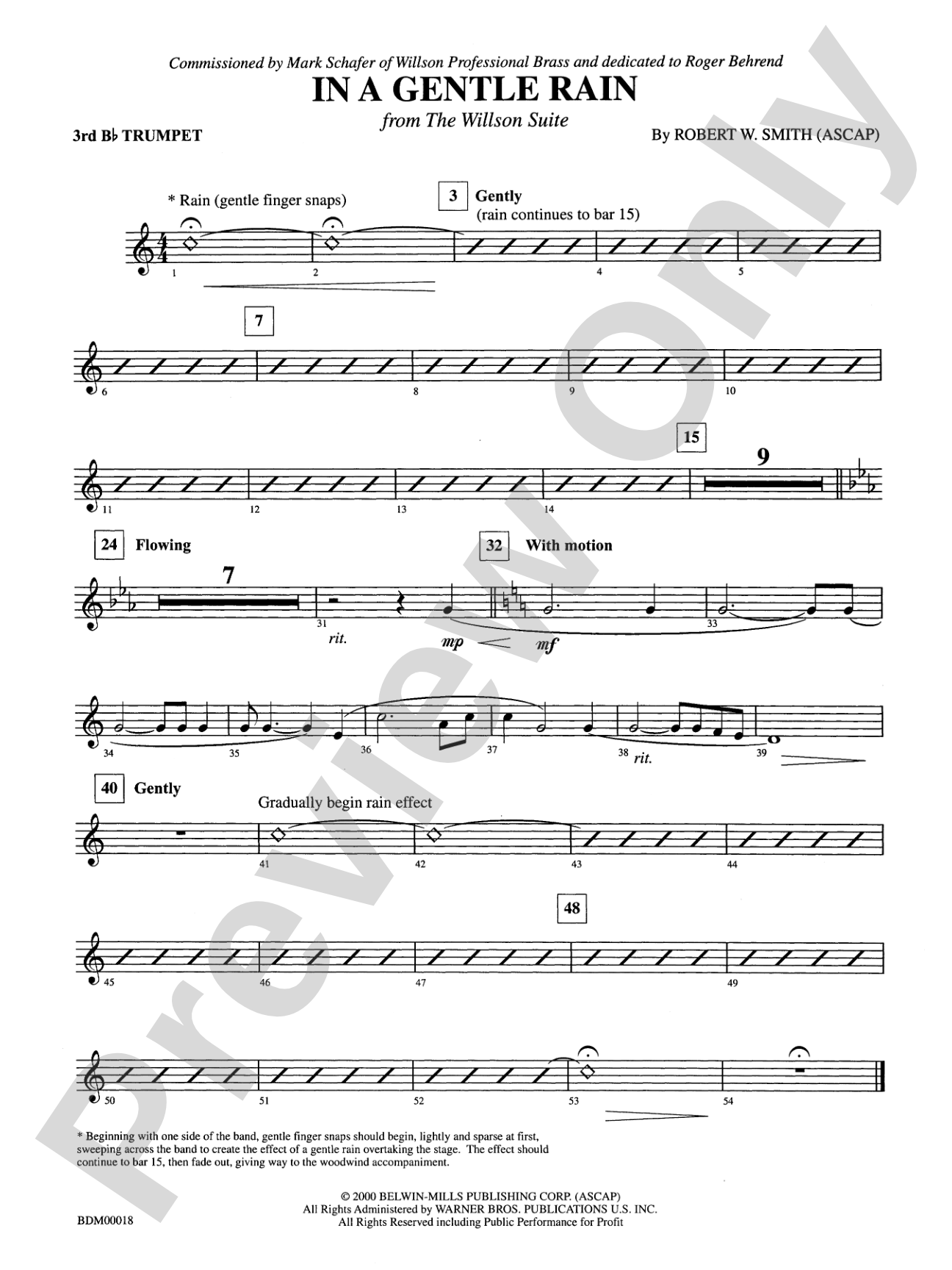 In a Gentle Rain: 3rd B-flat Trumpet