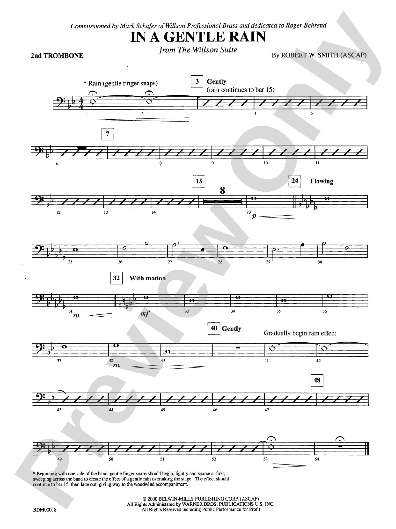 In a Gentle Rain: 2nd Trombone