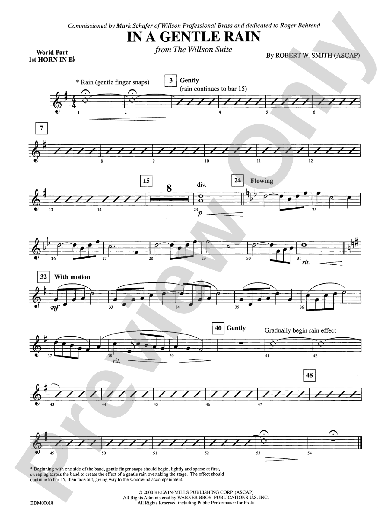 In a Gentle Rain: (wp) 1st Horn in E-flat