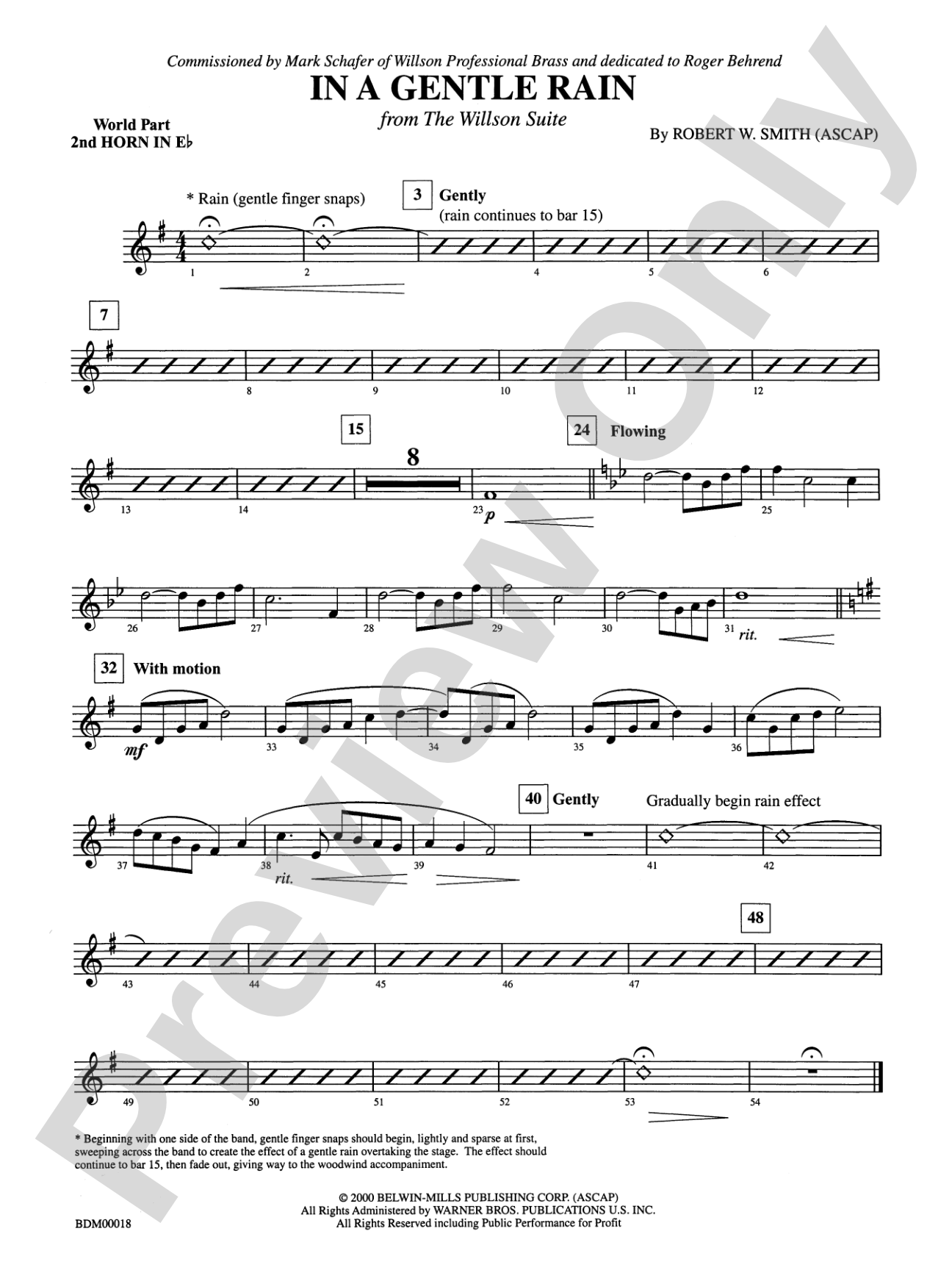 In a Gentle Rain: (wp) 2nd Horn in E-flat