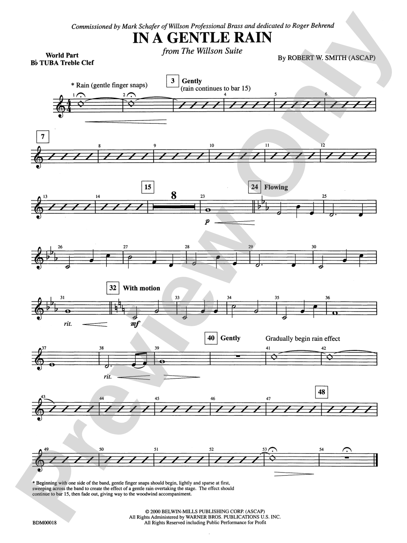 In a Gentle Rain: (wp) B-flat Tuba T.C.