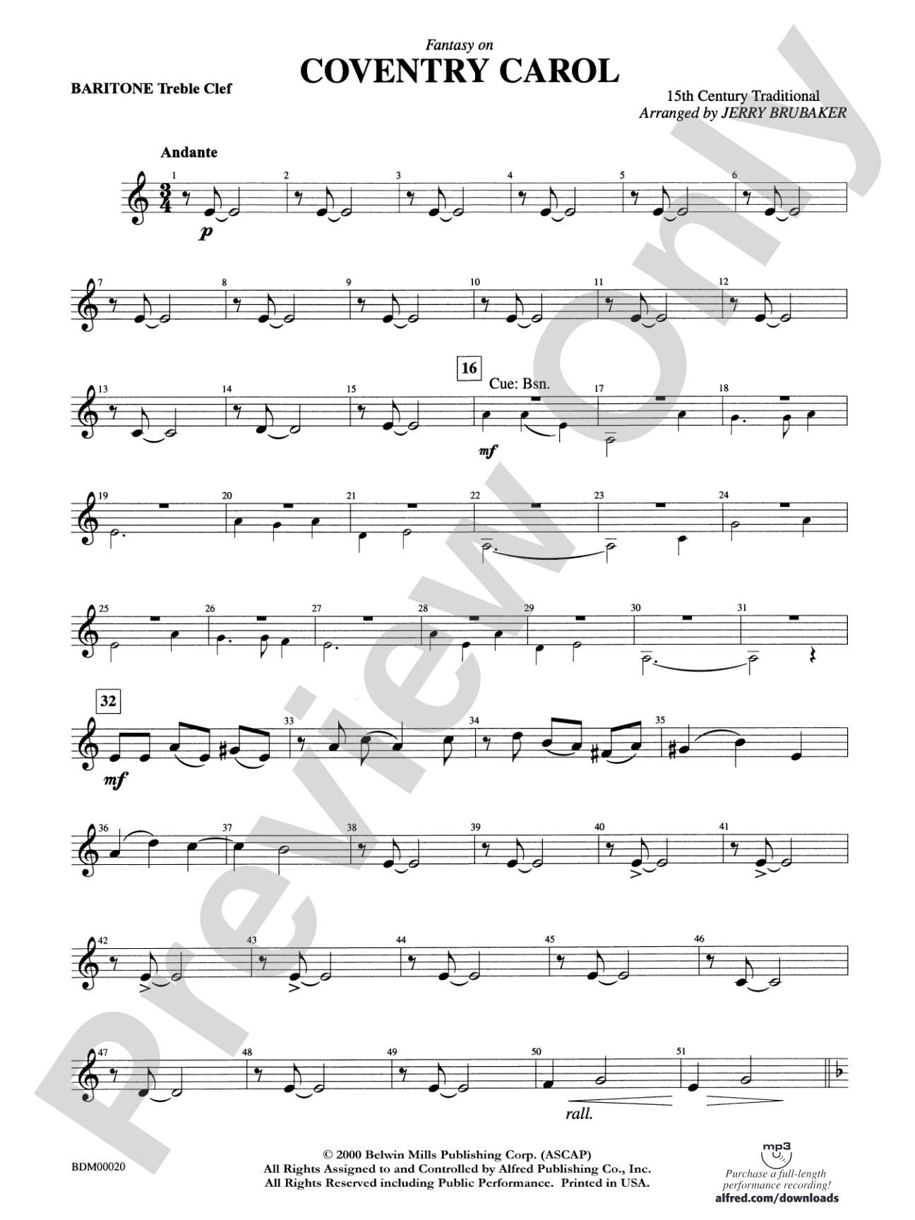 Coventry Carol: Baritone T.C.
