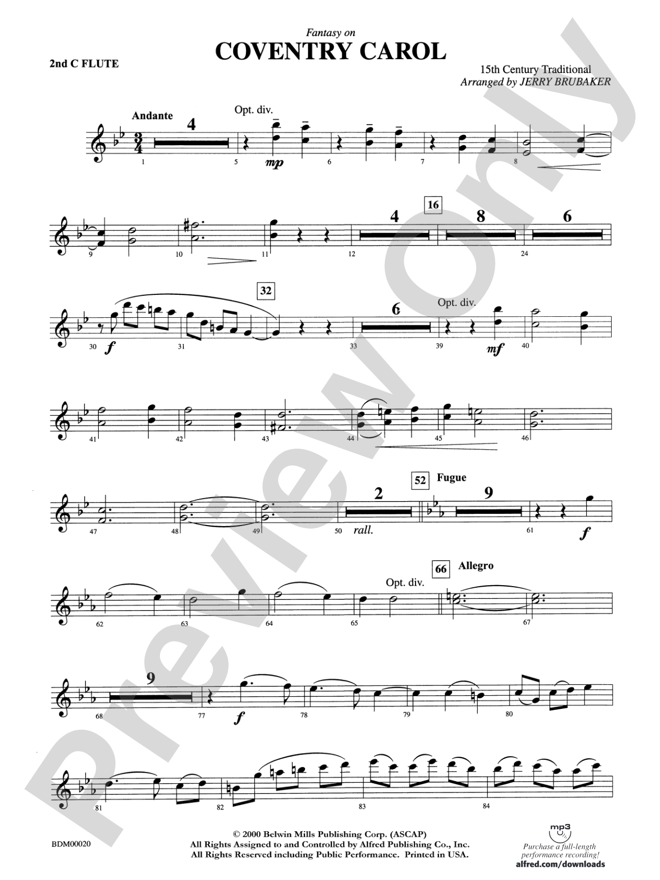Coventry Carol: 2nd Flute
