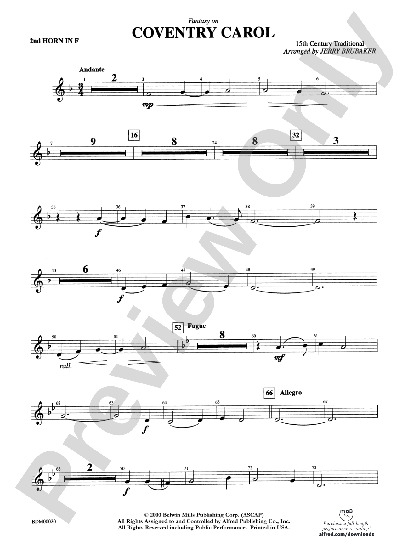 Coventry Carol: 2nd F Horn