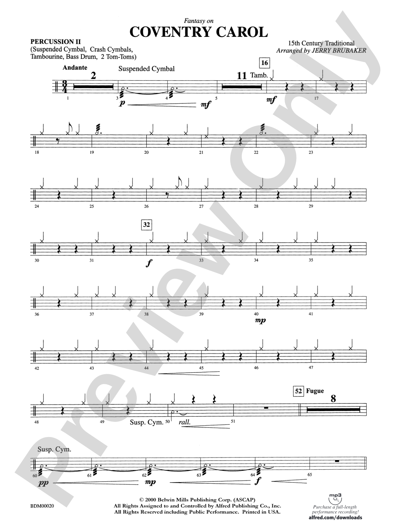 Coventry Carol: 2nd Percussion