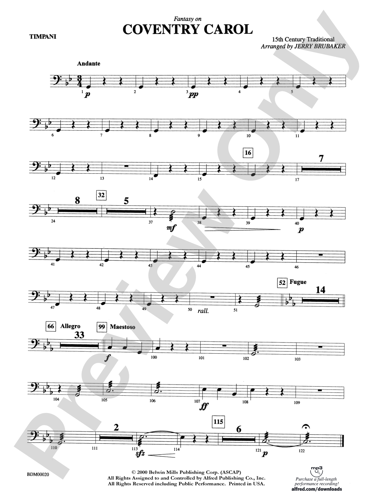 Coventry Carol: Timpani