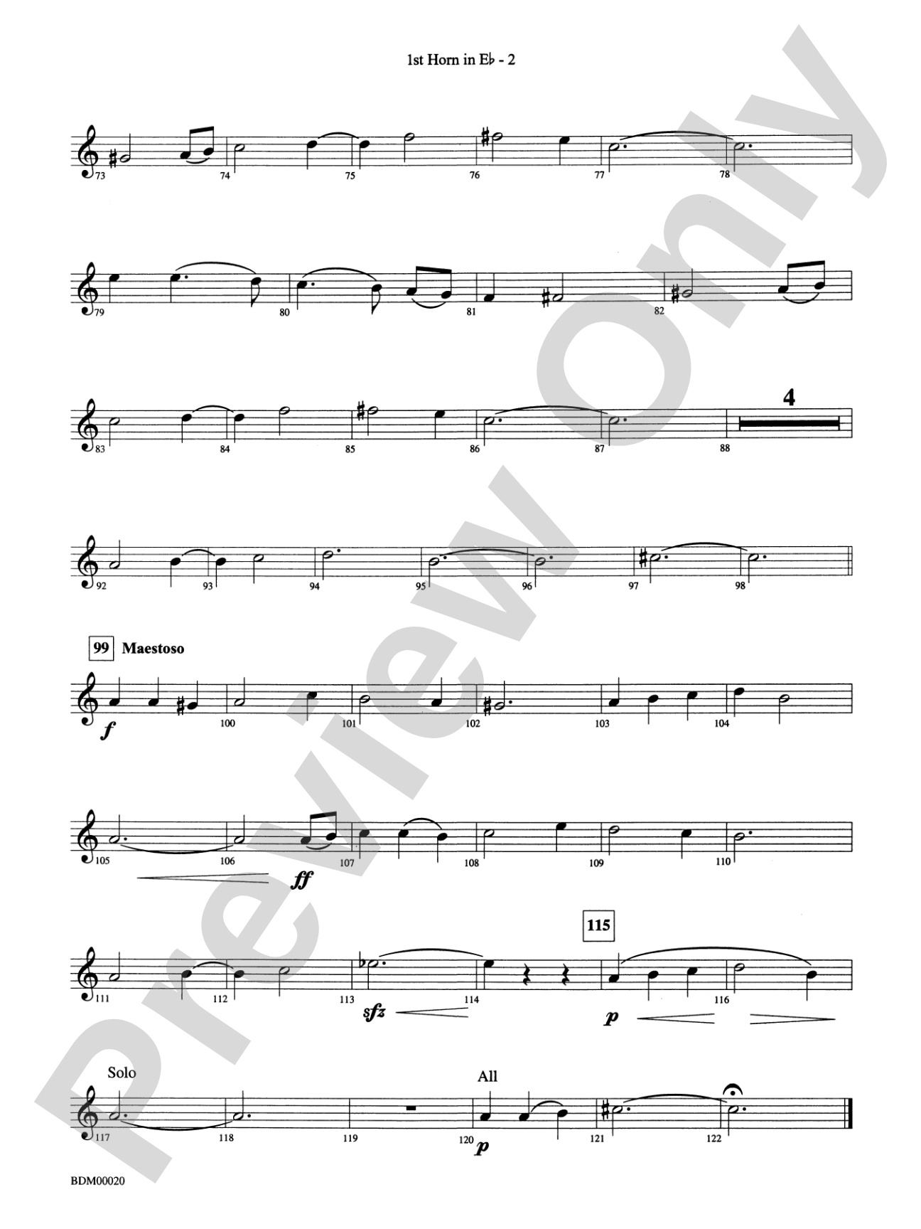 Coventry Carol: (wp) 1st Horn in E-flat