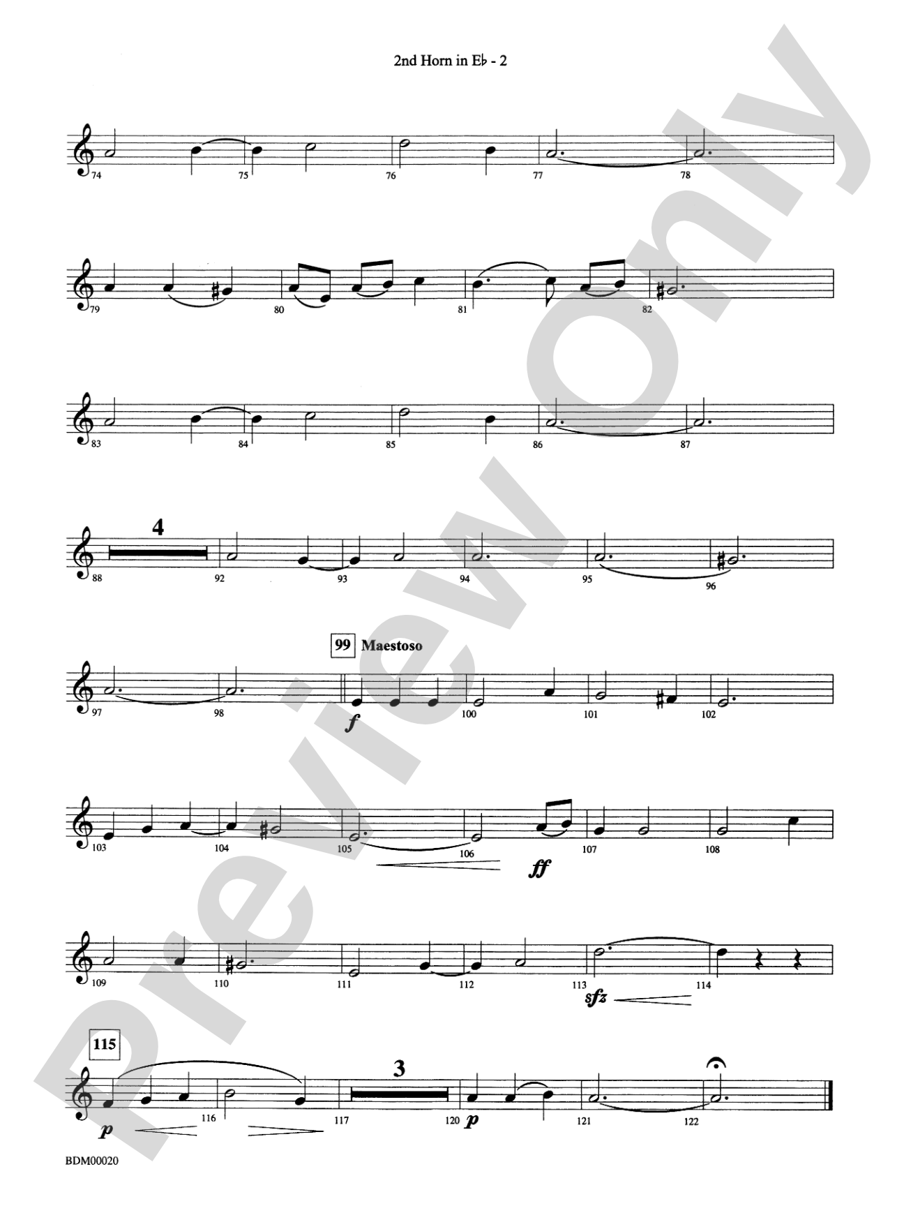 Coventry Carol: (wp) 2nd Horn in E-flat