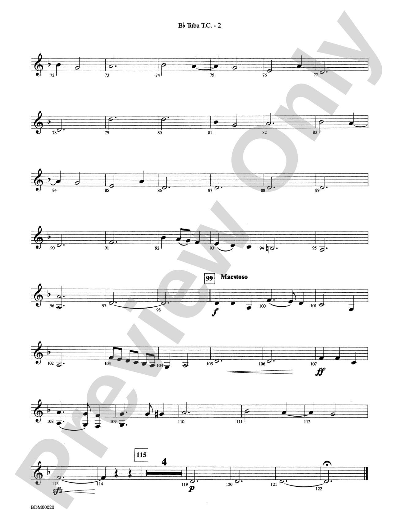 Coventry Carol: (wp) B-flat Tuba T.C.