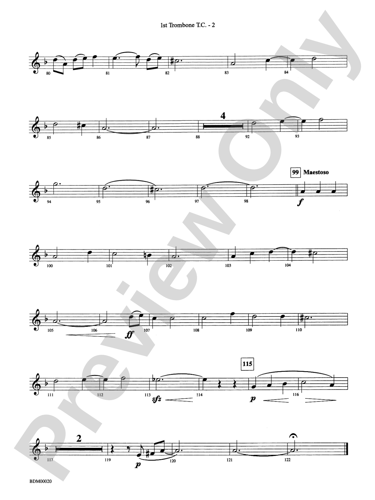 Coventry Carol: (wp) 1st B-flat Trombone T.C.