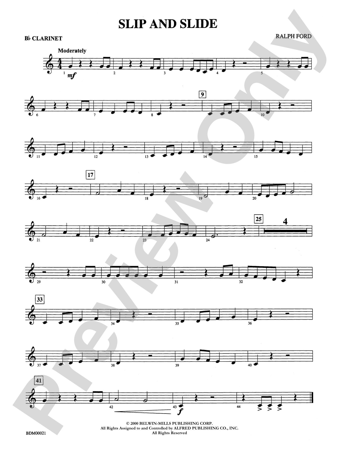 Slip and Slide: 1st B-flat Clarinet