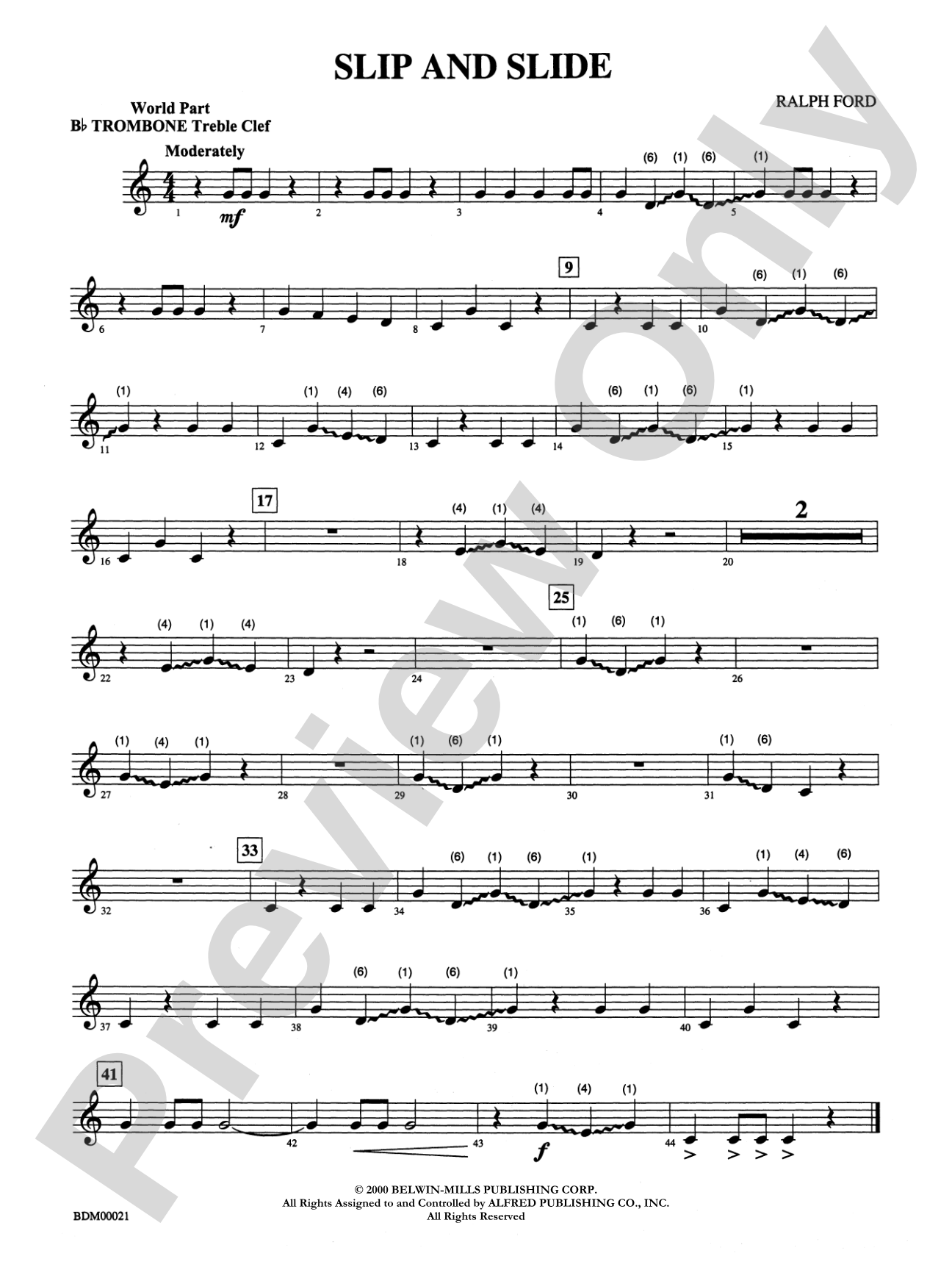 Slip and Slide: (wp) 1st B-flat Trombone T.C.