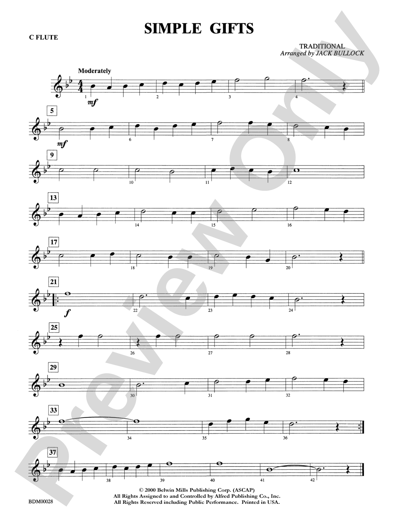 Simple Gifts: Flute