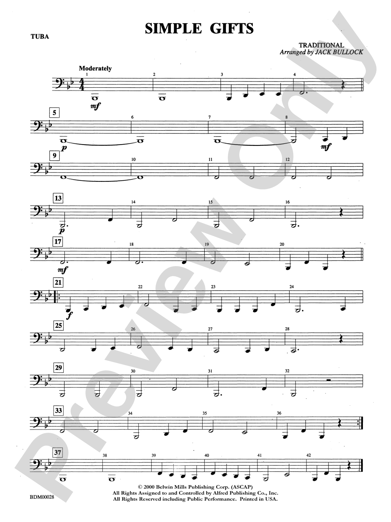 Simple Gifts: Tuba