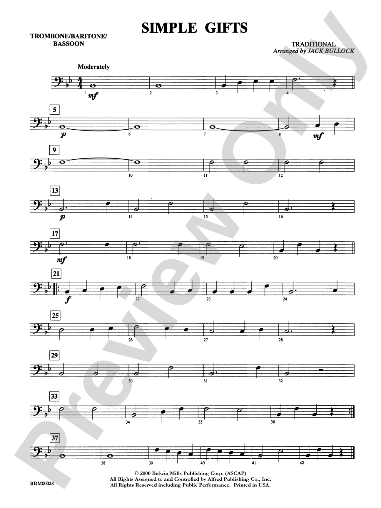 Simple Gifts: 1st Trombone