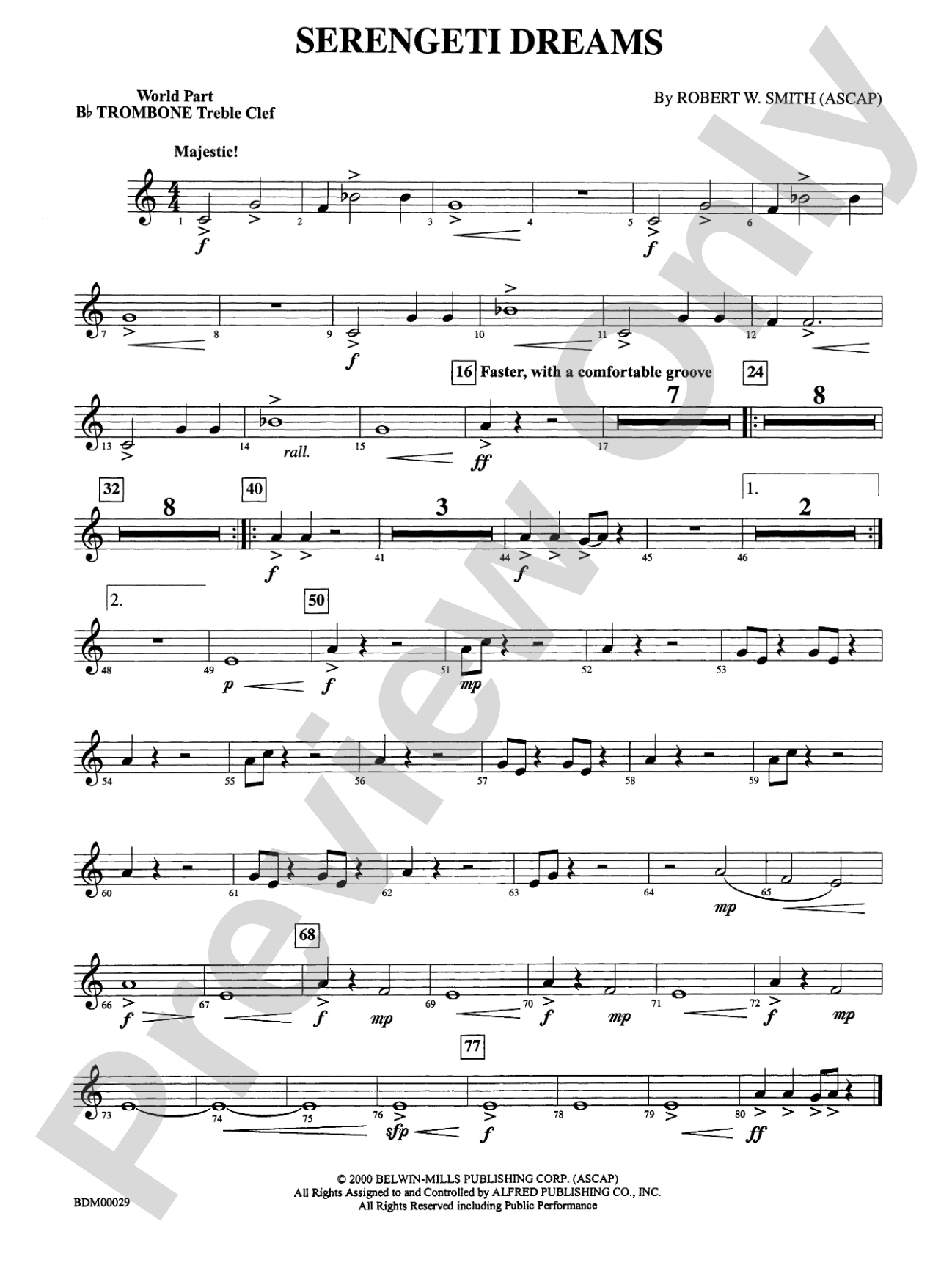 Serengeti Dreams: WP 1st B-flat Trombone T.C.