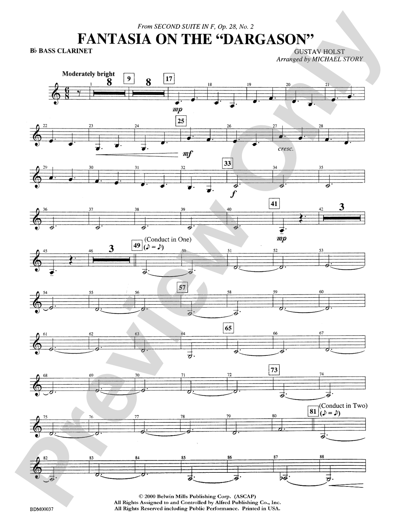 Fantasia on the "Dargason": B-flat Bass Clarinet