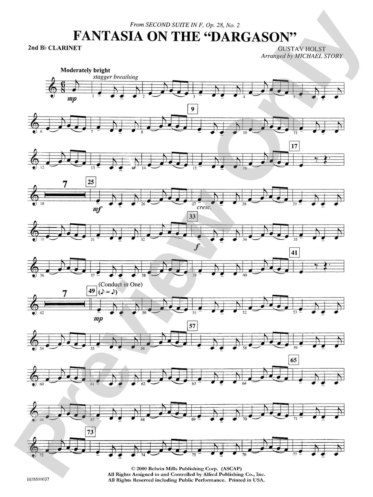 Fantasia on the "Dargason": 2nd B-flat Clarinet