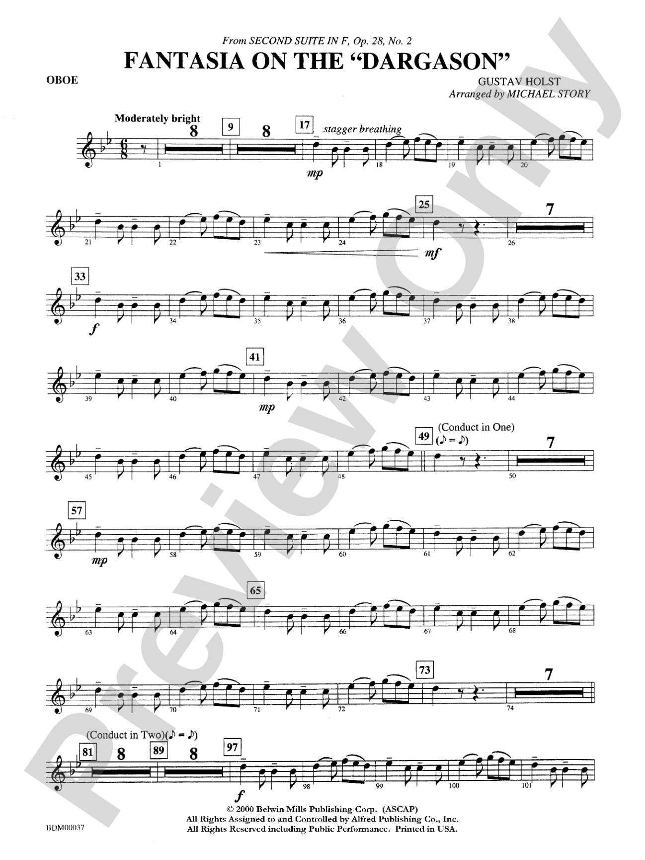 Fantasia on the "Dargason": Oboe