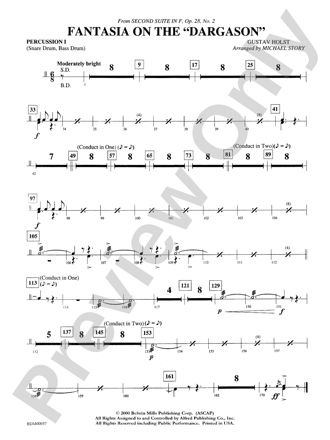 Fantasia on the "Dargason": 1st Percussion