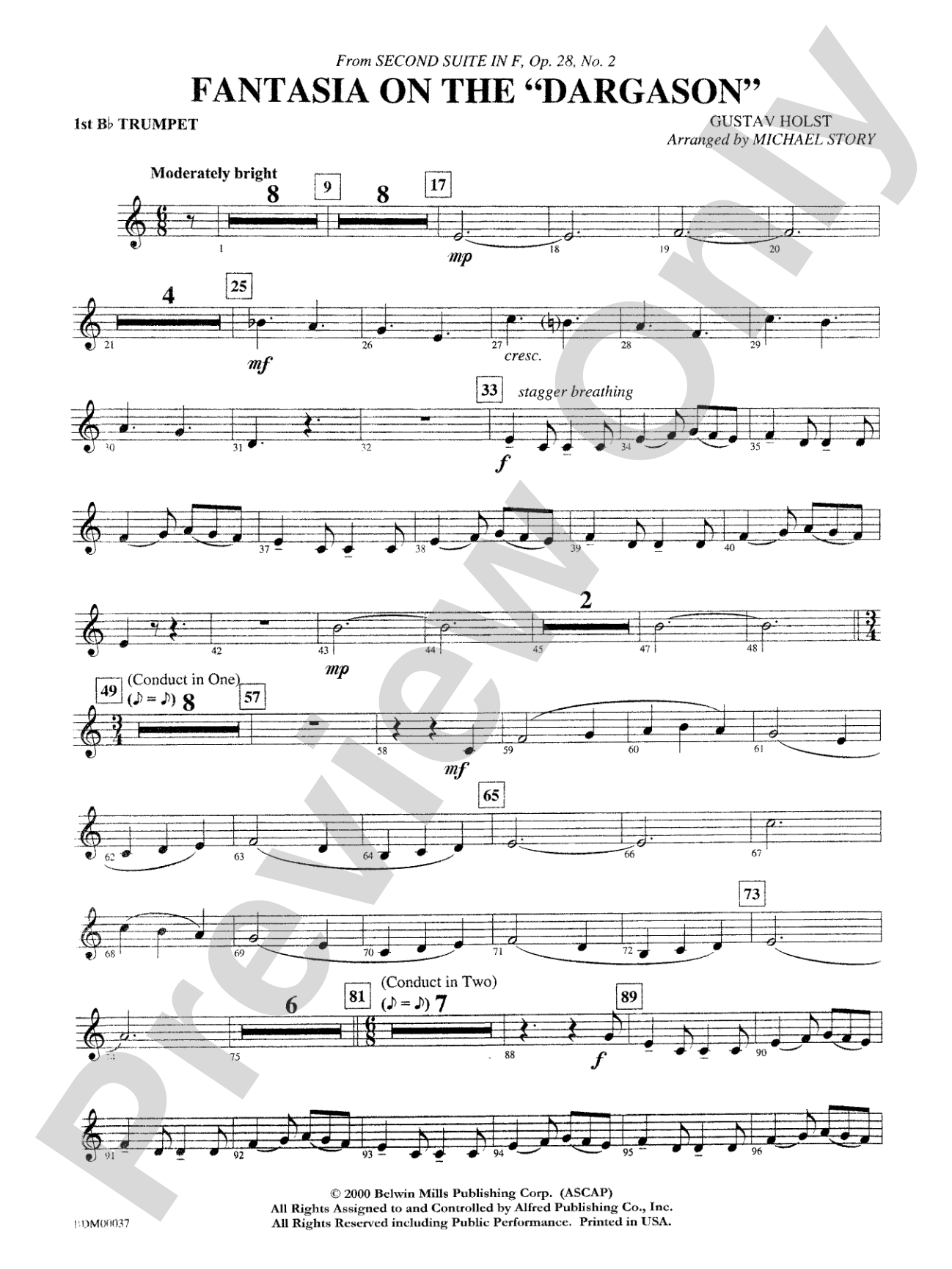 Fantasia on the "Dargason": 1st B-flat Trumpet