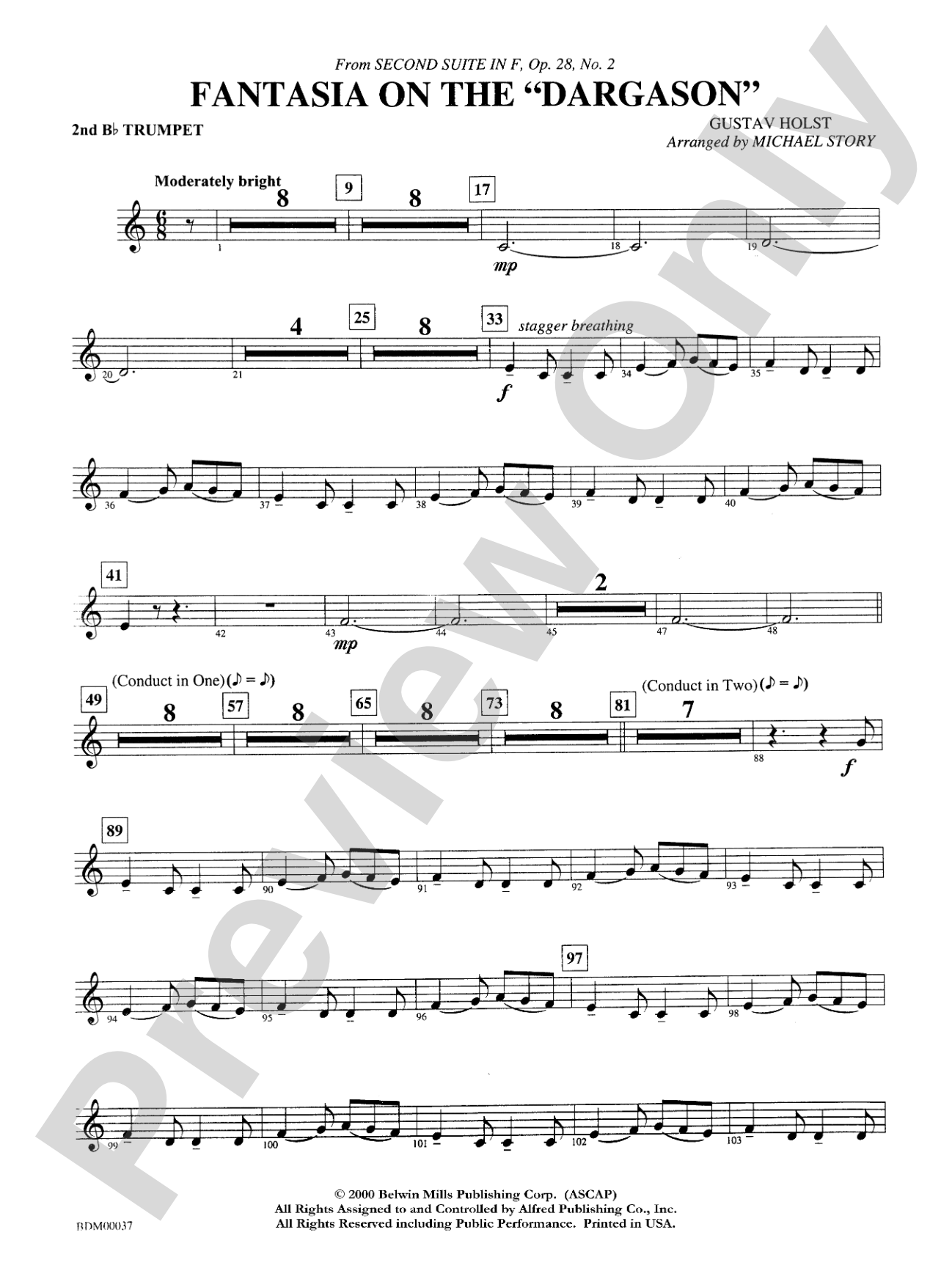 Fantasia on the "Dargason": 2nd B-flat Trumpet