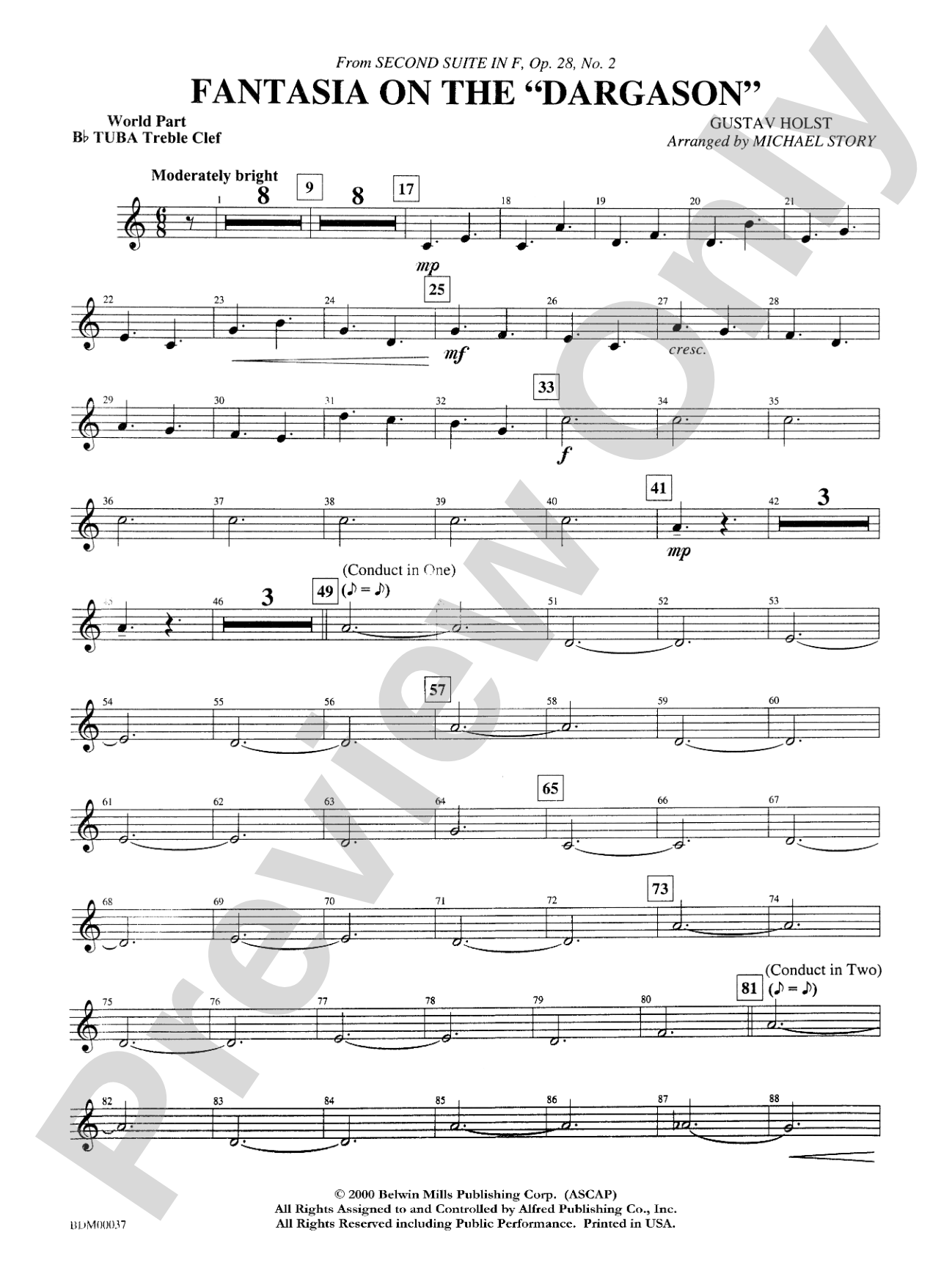 Fantasia on the "Dargason": WP B-flat Tuba T.C.