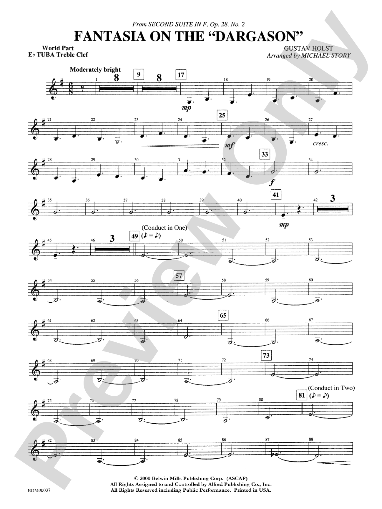Fantasia on the "Dargason": WP E-flat Tuba T.C.