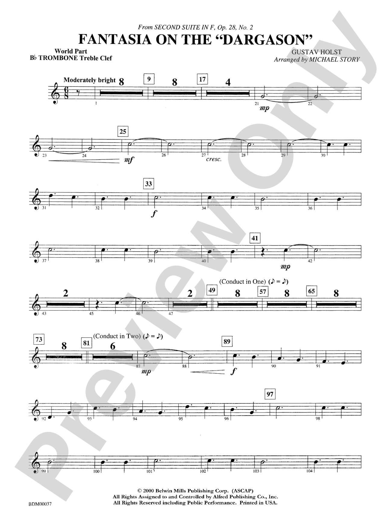 Fantasia on the "Dargason": WP 1st B-flat Trombone T.C.