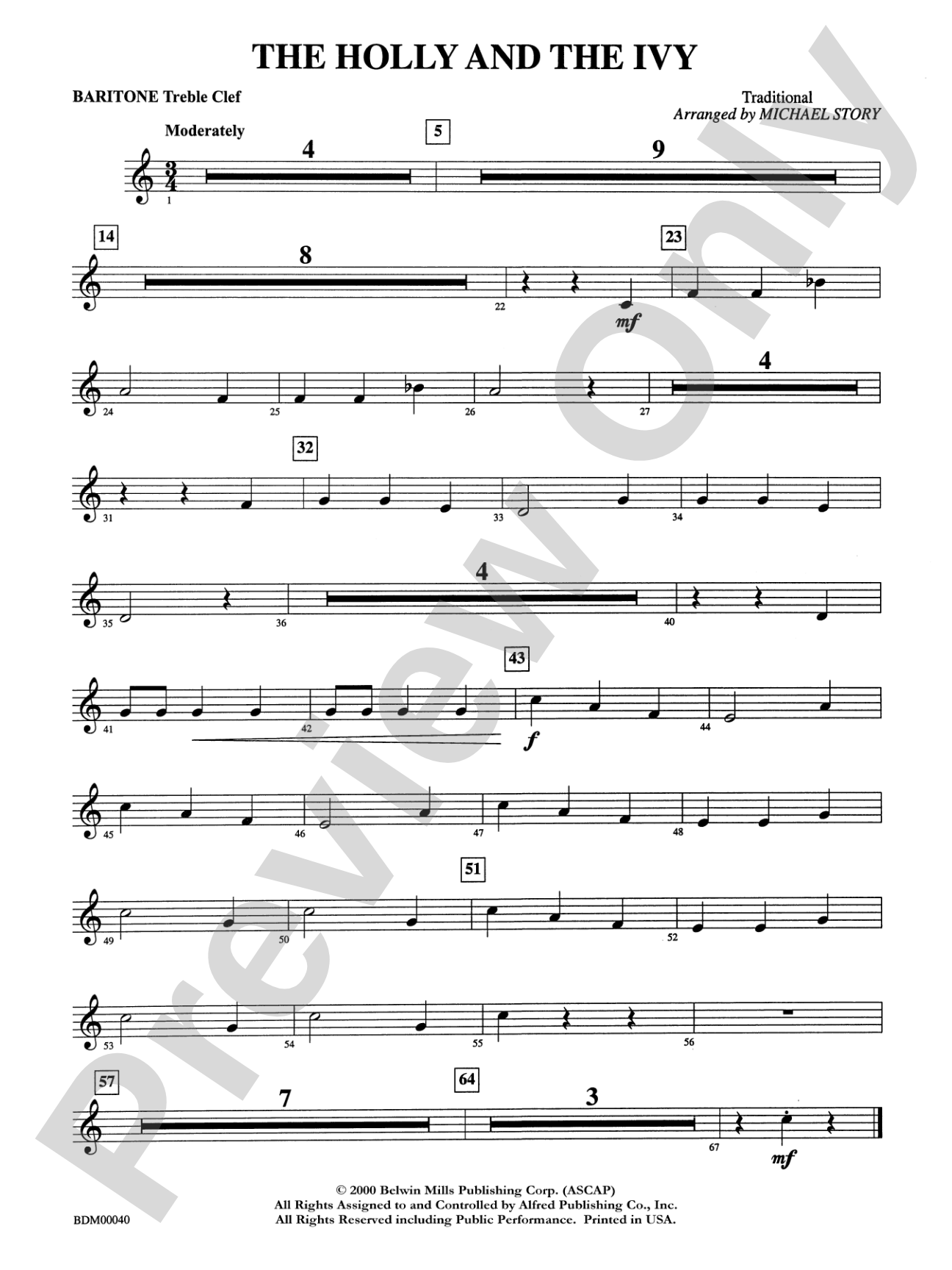The Holly and the Ivy: Baritone T.C.