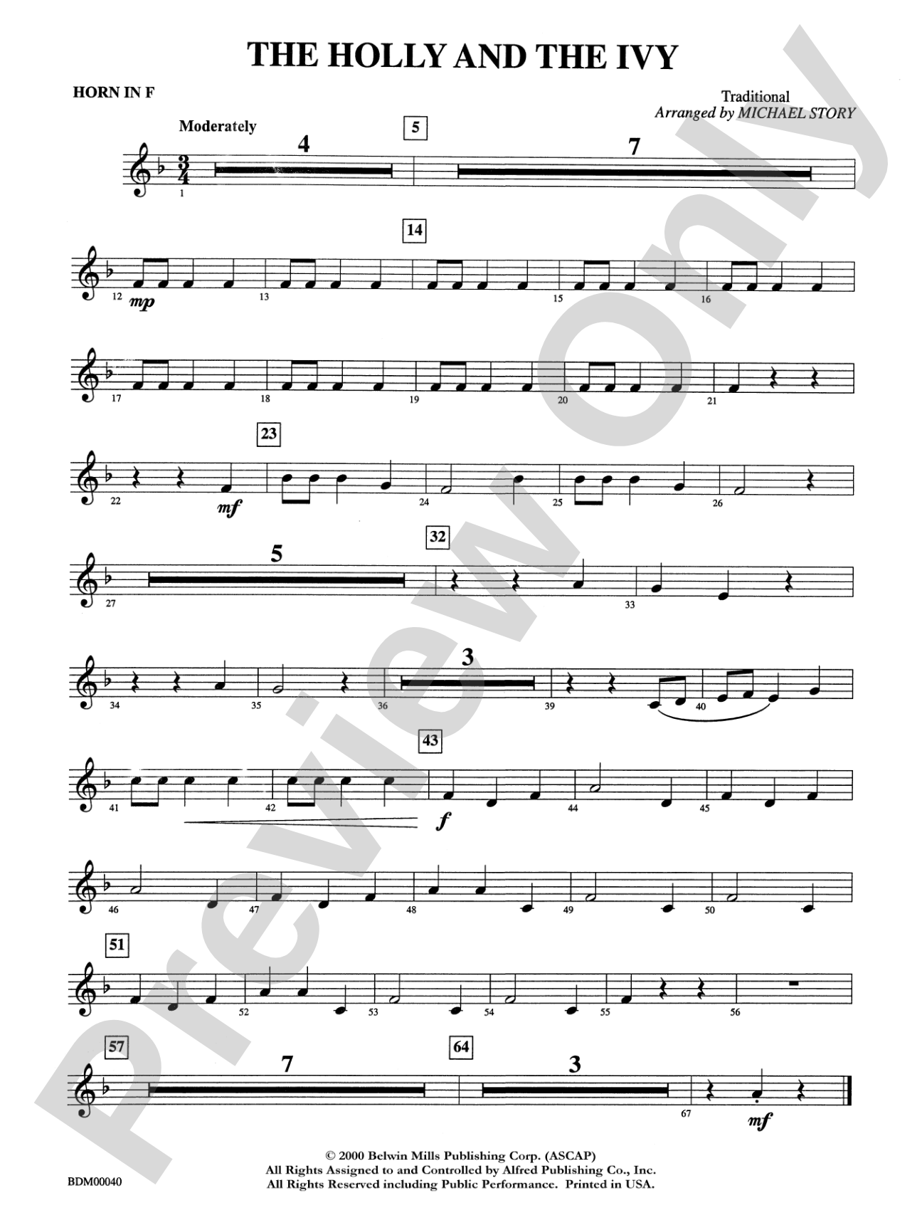 The Holly and the Ivy: 1st F Horn