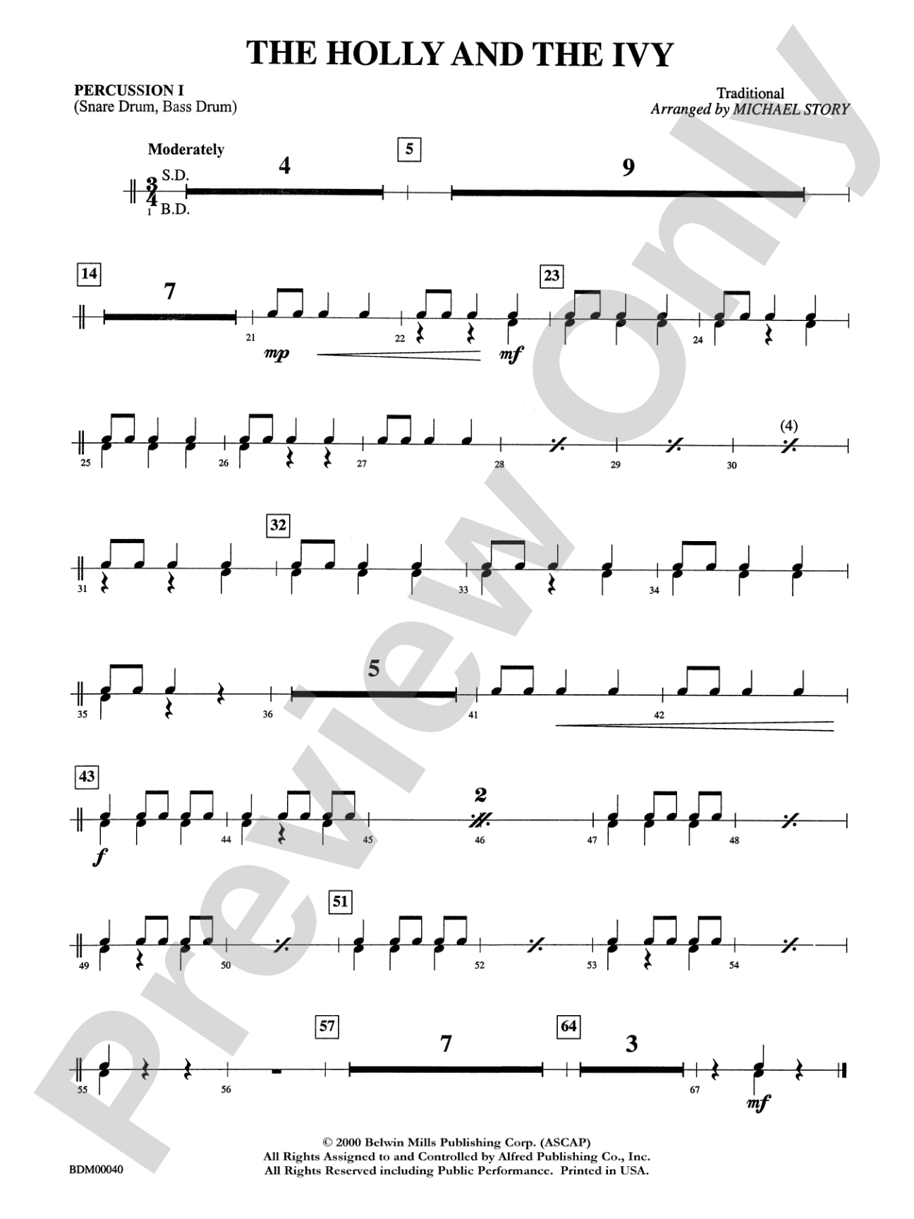 The Holly and the Ivy: 1st Percussion