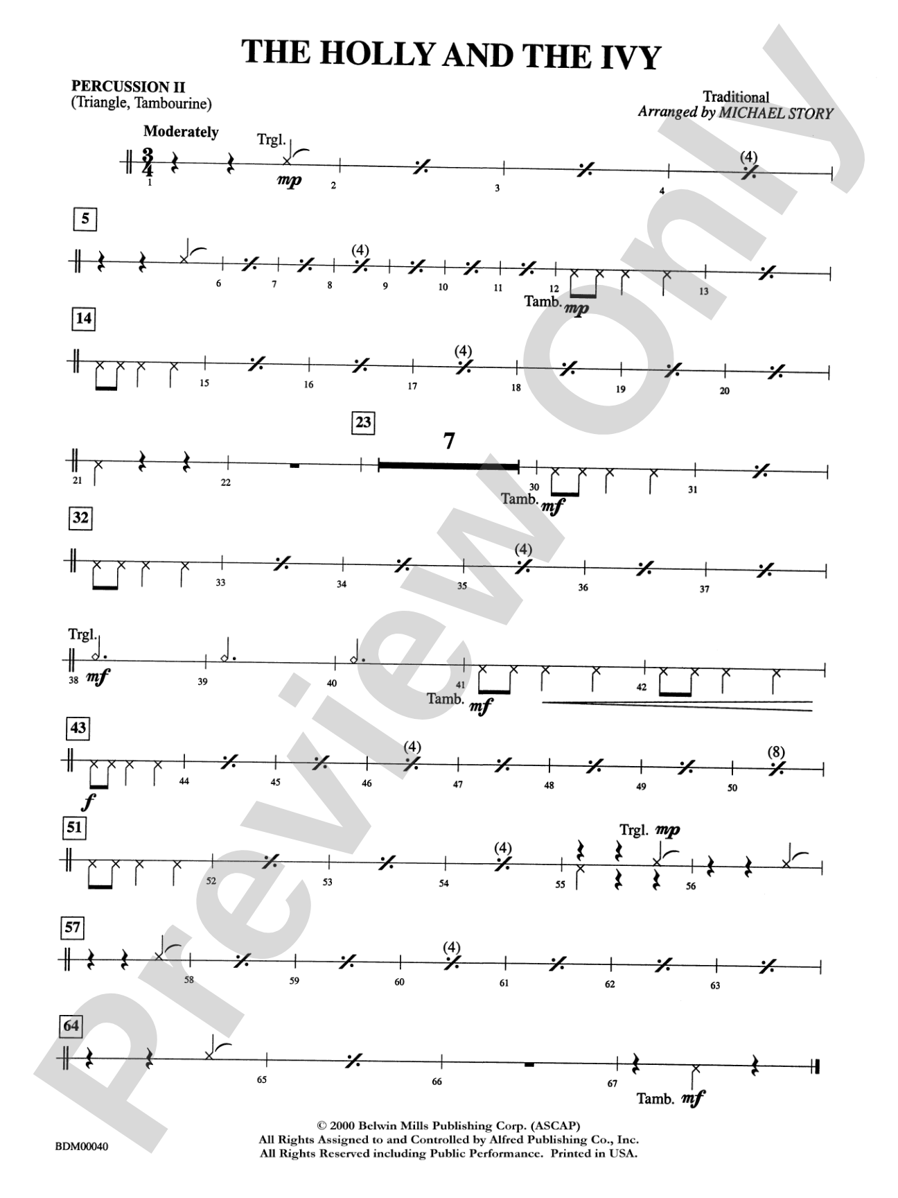 The Holly and the Ivy: 2nd Percussion