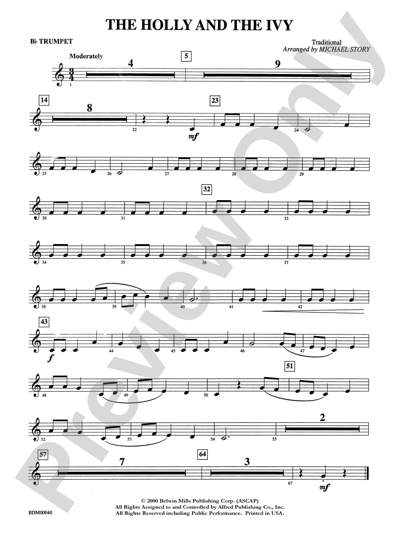 The Holly and the Ivy: 1st B-flat Trumpet