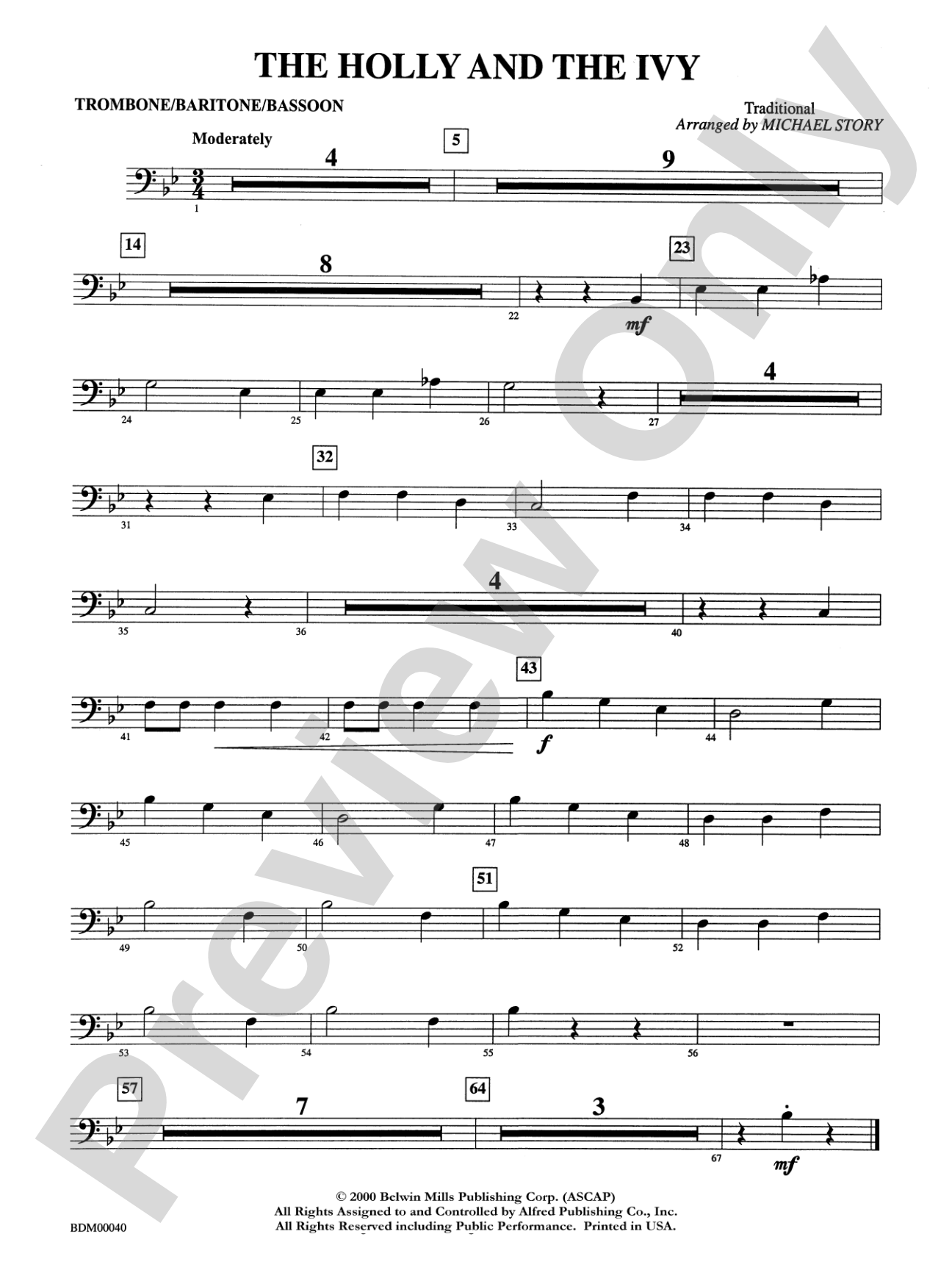 The Holly and the Ivy: 1st Trombone