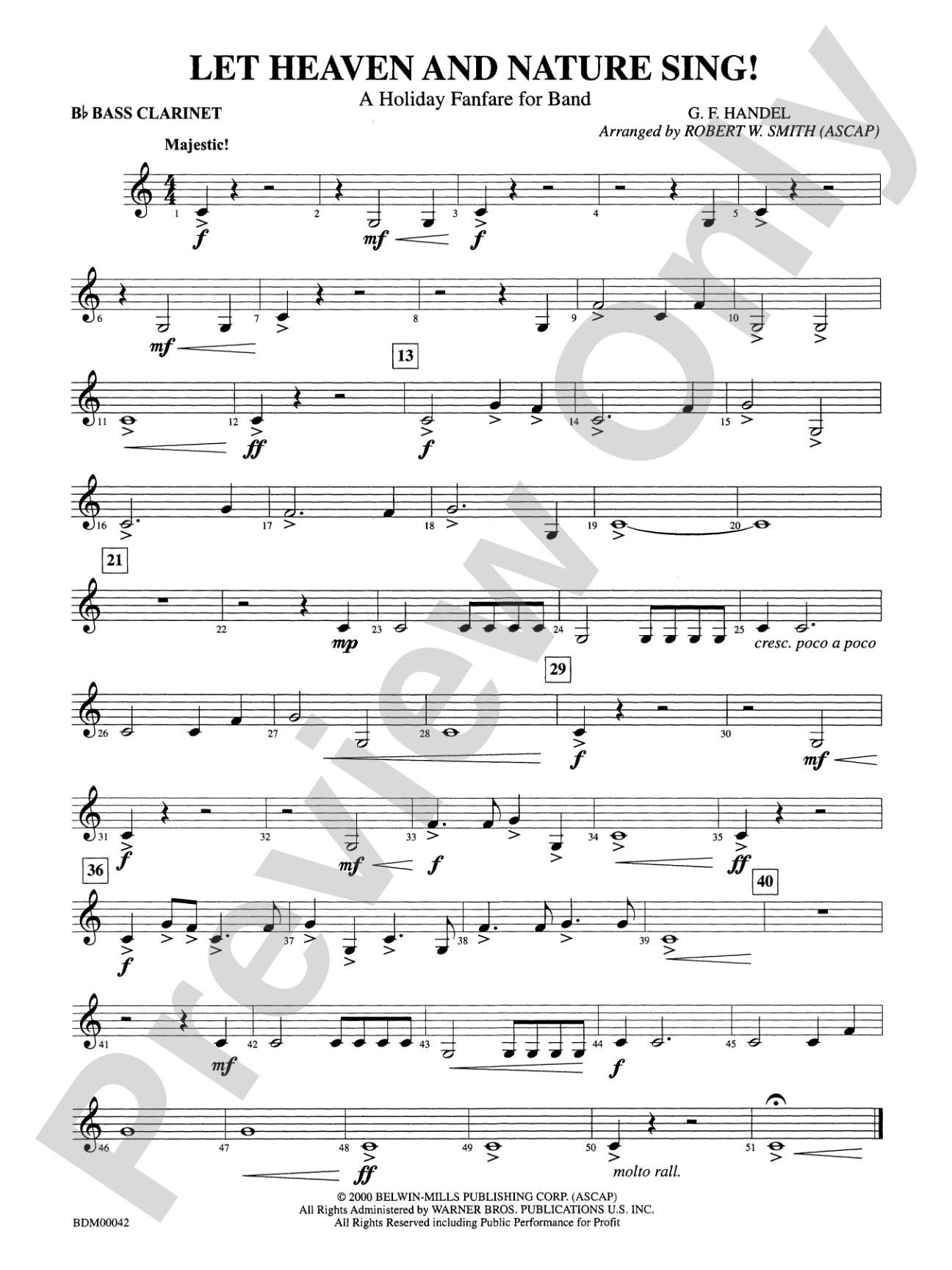 Let Heaven and Nature Sing!: B-flat Bass Clarinet