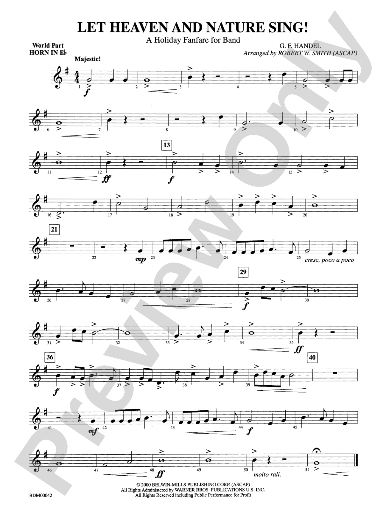 Let Heaven and Nature Sing!: WP 1st Horn in E-flat