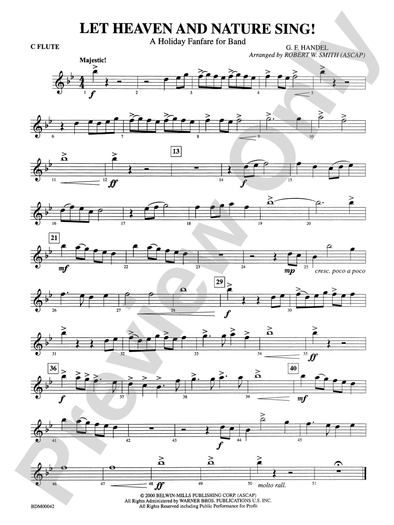 Let Heaven and Nature Sing!: Flute