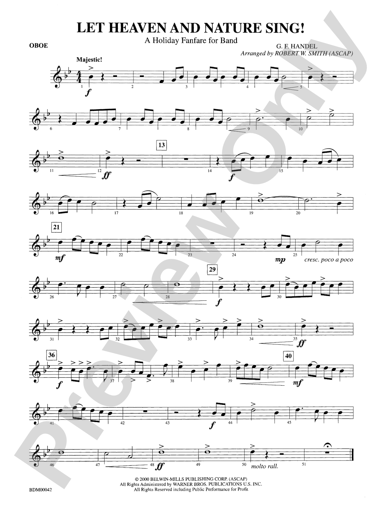 Let Heaven and Nature Sing!: Oboe